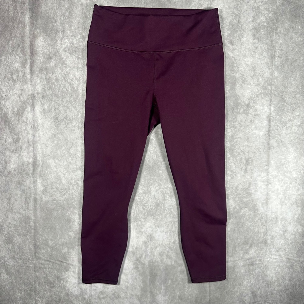Fabletics Womens High Waisted 7/8 Leggings Plum Burgundy Purple Athletic Yoga S